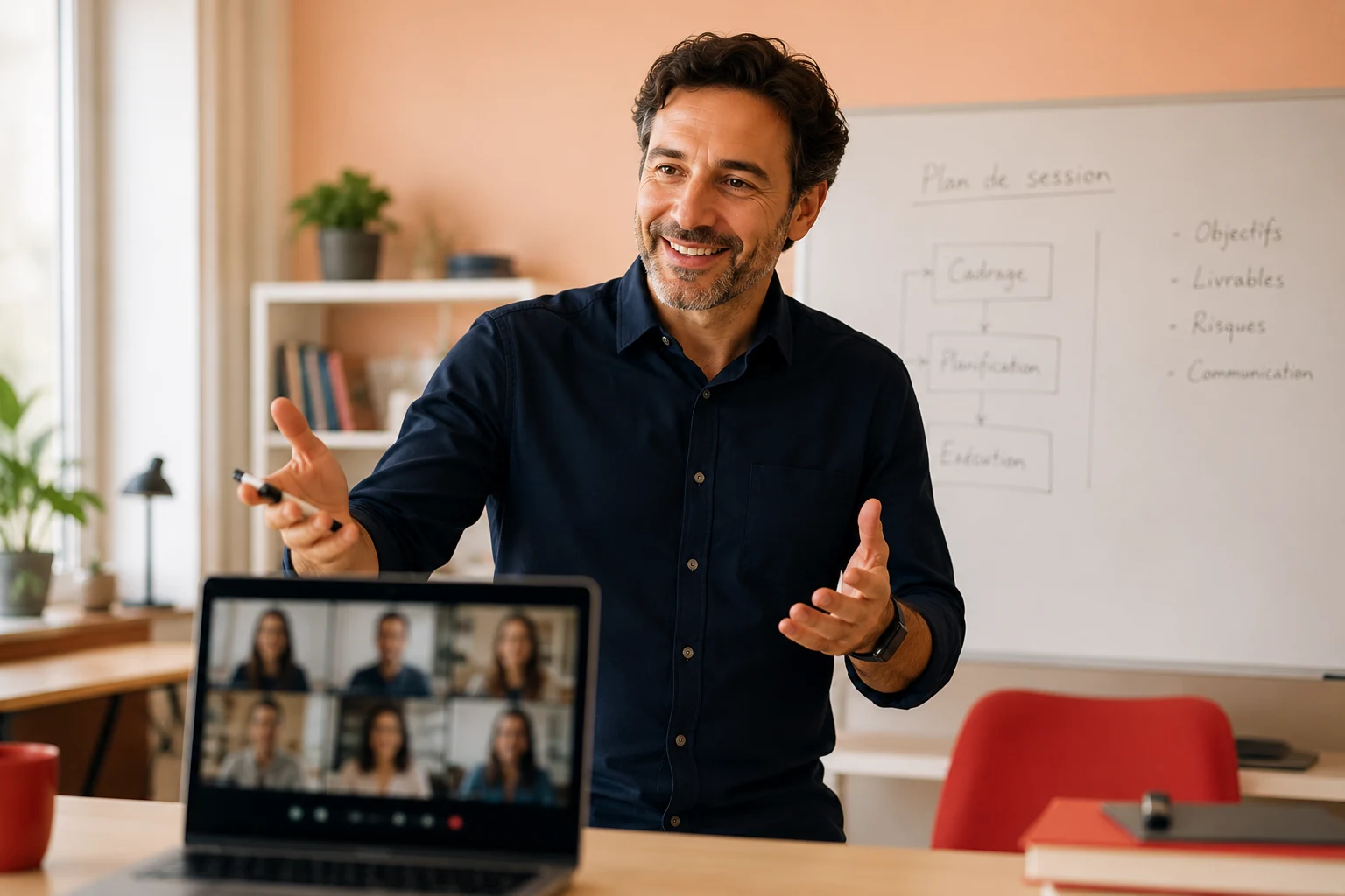 Formateur certifié animant une session PMP en direct