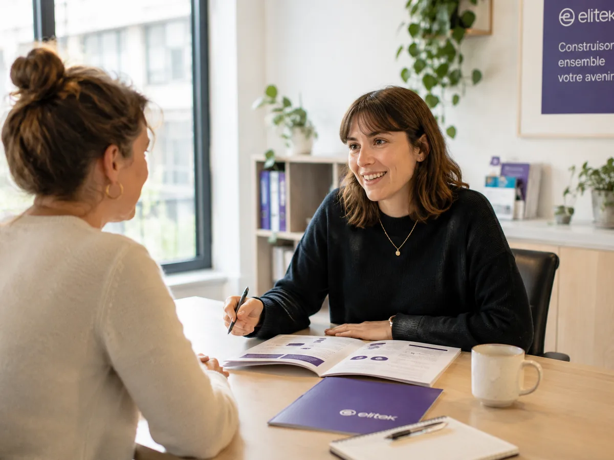 Échange avec une conseillère Elitek autour du financement d'une formation